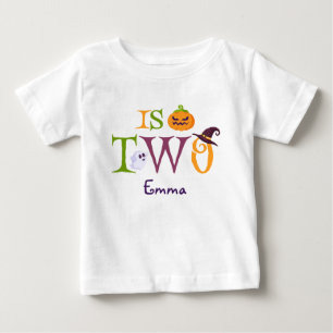 Our Little Boo Turning Two, Halloween 2nd Birthday Baby T-Shirt