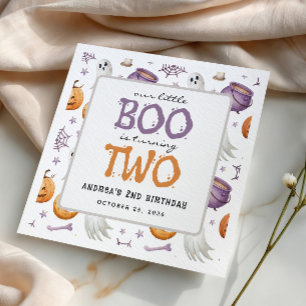 Our Little Boo turning Two Halloween 2nd Birthday Napkins