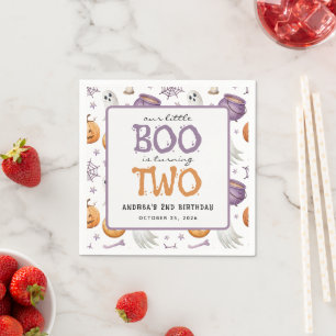 Our Little Boo turning Two Halloween 2nd Birthday Napkins