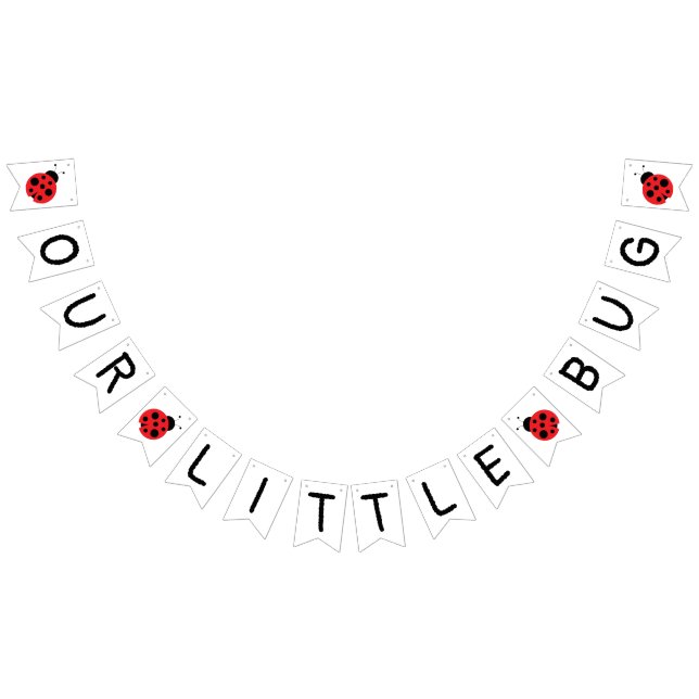 Our little bug banner, ladybug banner, birthday bunting flags (All)