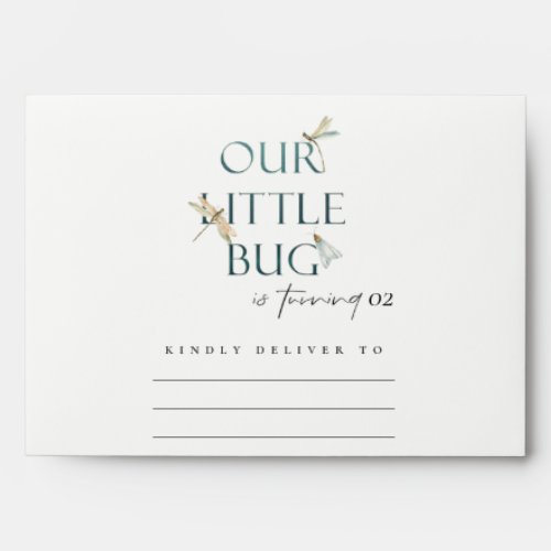 Our Little Bug Blue Dragonfly Any Age Birthday Envelope