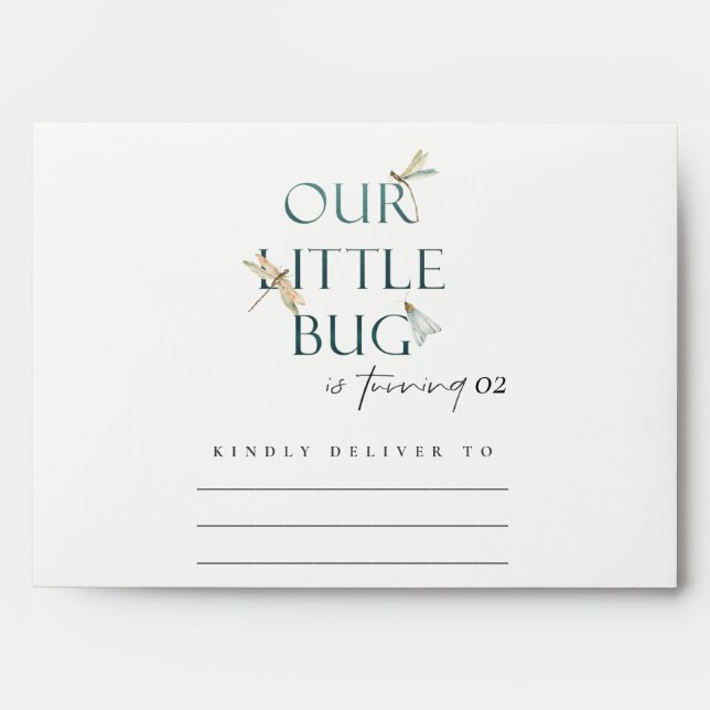 Our Little Bug Blue Dragonfly Any Age Birthday Envelope (Front)