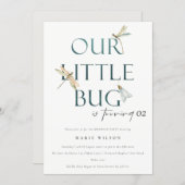 Our Little Bug Blue Dragonfly Any Age Birthday Invitation (Front/Back)