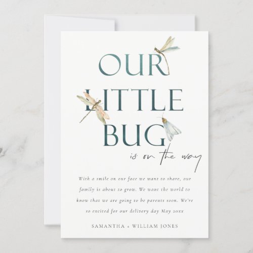 Our Little Bug Blue Dragonfly Baby Announcement
