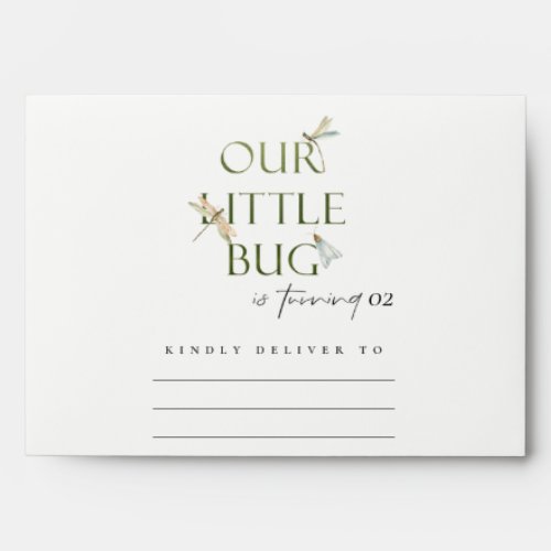 Our Little Bug Green Dragonfly Any Age Birthday Envelope