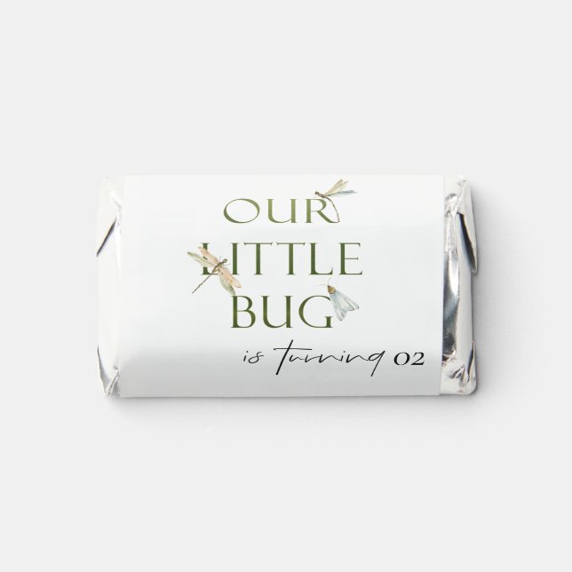 Our Little Bug Green Dragonfly Any Age Birthday Hershey's Miniatures (Front)