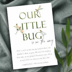 Our Little Bug Green Dragonfly Baby Announcement