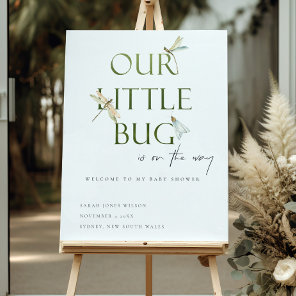 Our Little Bug Green Dragonfly Baby Shower Welcome Foam Board