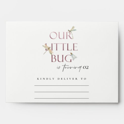 Our Little Bug Pink Dragonfly Any Age Birthday Envelope