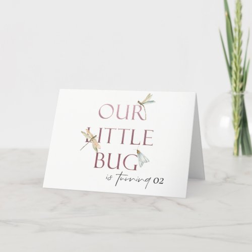Our Little Bug Pink Dragonfly Any Age Birthday Thank You Card