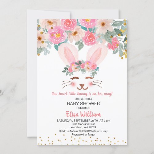 Our little Bunny is on the way baby shower Invitation