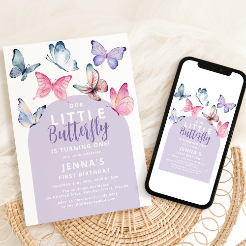 Our Little Butterfly Birthday Party Invitation