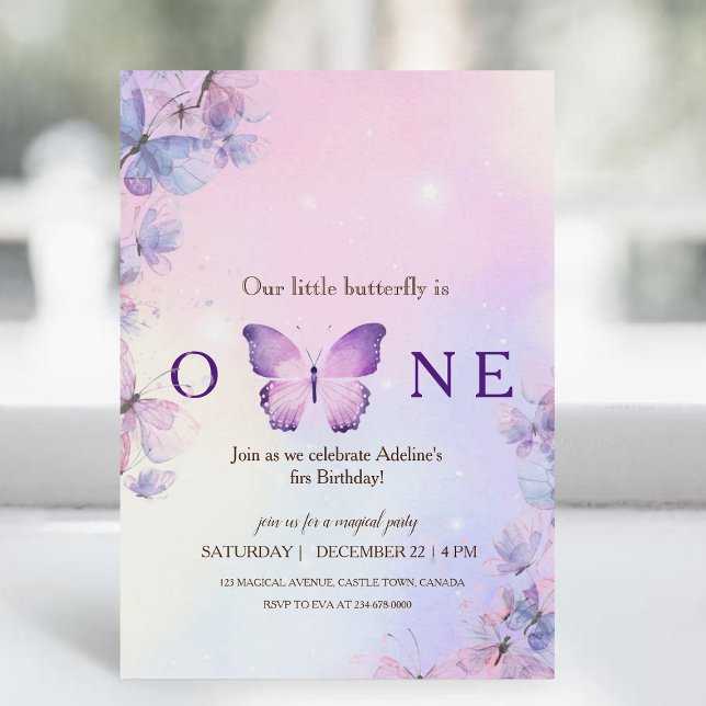 Our Little Butterfly First Birthday Invitation (Creator Uploaded)