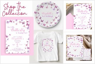 Our Little Butterfly Is Turning One Girls Birthday