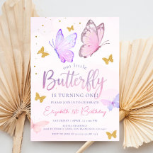 Our Little Butterfly | Pink Purple Girl Birthday