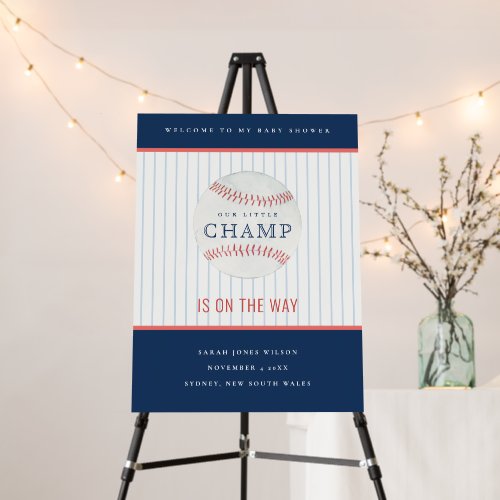 Our Little Champ Baseball Baby Shower Welcome