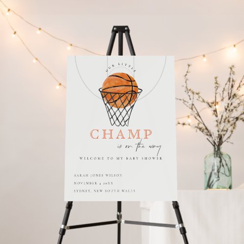 Our Little Champ Basketball Baby Shower Welcome
