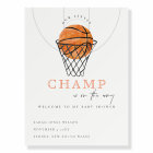 Our Little Champ Basketball Baby Shower Welcome