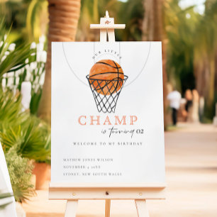 Our Little Champ Basketball Birthday Welcome Foam Board