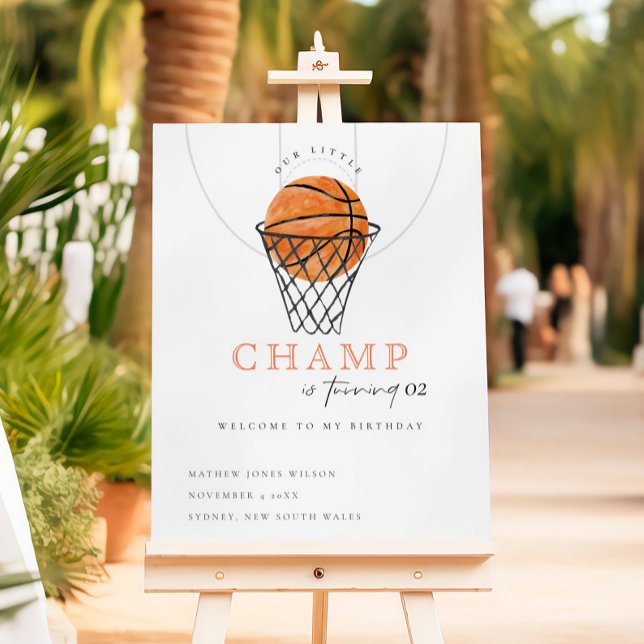 Our Little Champ Basketball Birthday Welcome Foam Board (Creator Uploaded)