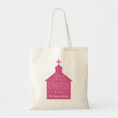 Our little church bag cute pink personalized tote