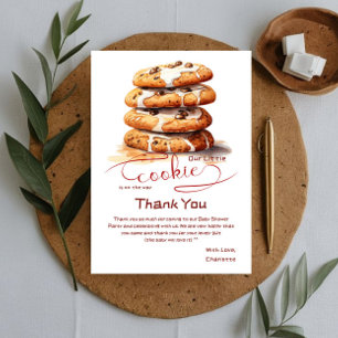 Our Little Cookie Is On The Way Baby Shower Thank You Card