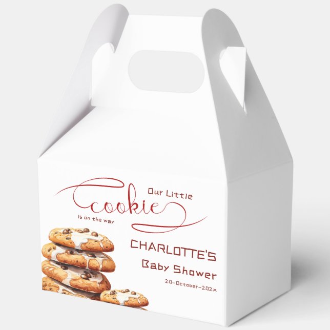 Our Little Cookie Is On The Way Cute Baby Shower Favor Boxes (Front)