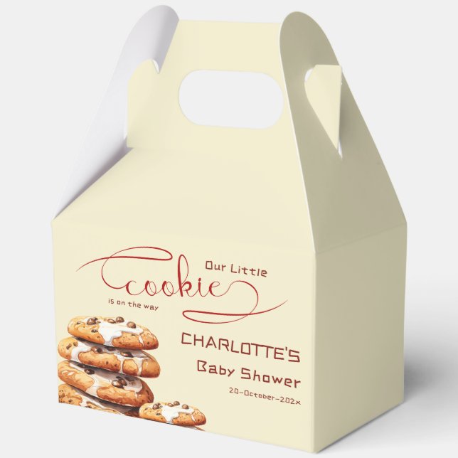 Our Little Cookie Is On The Way Cute Baby Shower Favor Boxes (Front)