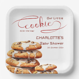 Our Little Cookie Is On The Way Cute Baby Shower Paper Plates
