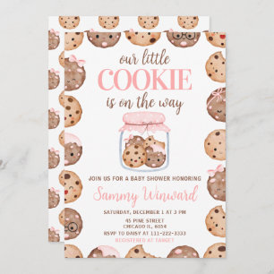 Our Little Cookie Pink Baby Shower Invitation