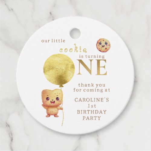 Our Little Cookie Turning ONE Photo 1st Birthday Favor Tags