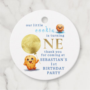 Our Little Cookie Turning ONE Photo 1st Birthday Favor Tags