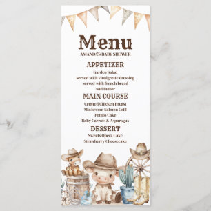 Our Little Cowboy Baby Shower Cactus Desert Menu