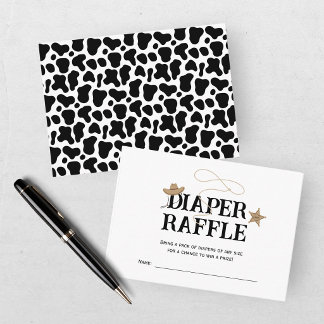 Our Little Cowboy Baby Shower Diaper Raffle Enclosure Card