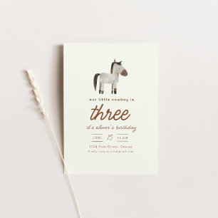 Our Little Cowboy Horse Birthday Party Invite