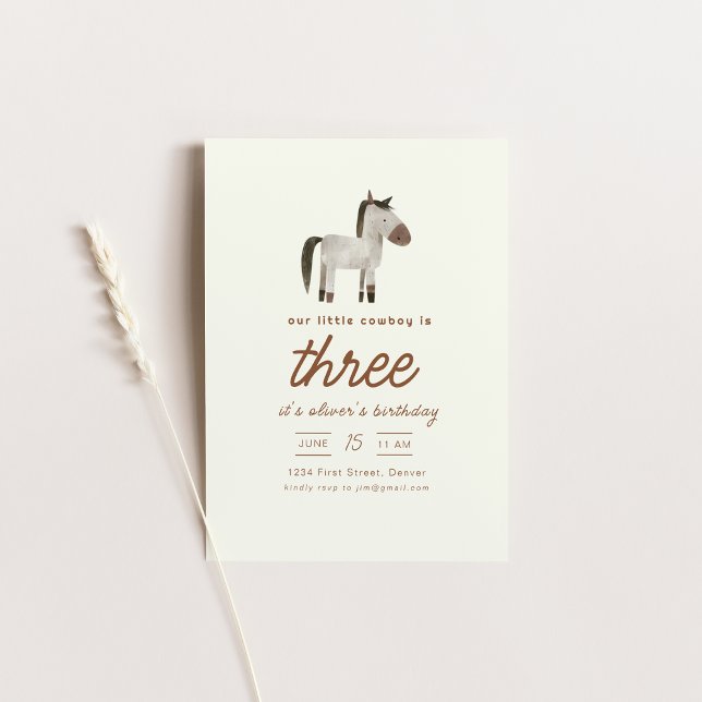 Our Little Cowboy Horse Birthday Party Invite (Creator Uploaded)