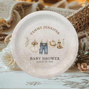 Our Little Cowboy is on the Way Baby Shower Paper Plates
