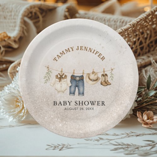 Our Little Cowboy is on the Way Baby Shower Paper Plates