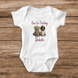 Our Little Cowboy Personalized Baby Boy Baby Bodysuit