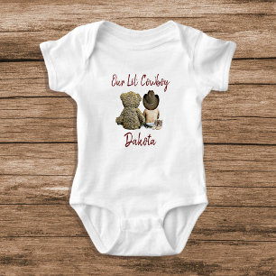Our Little Cowboy Personalized Baby Boy Bodysuit