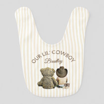 Our Little Cowboy Personalized Bib