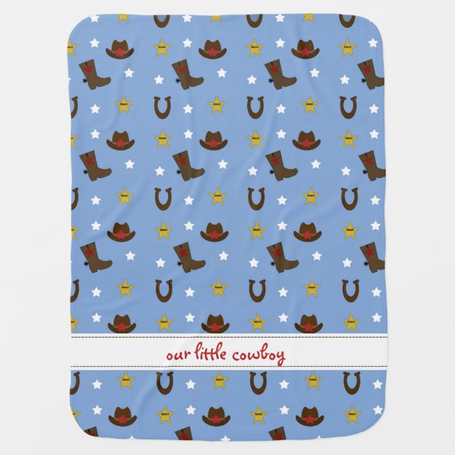 Our Little Cowboy Personalized name blanket (Front)