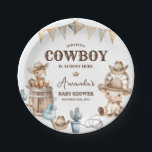 Our Little Cowboy Wild West Baby Shower Paper Plates<br><div class="desc">Our Little Cowboy Wild West Baby Shower Paper Plates
Wording can be changed into any occasion</div>