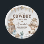 Our Little Cowboy Wild West Baby Shower Paper Plates<br><div class="desc">Our Little Cowboy Wild West Baby Shower Paper Plates
Wording can be changed into any occasion</div>