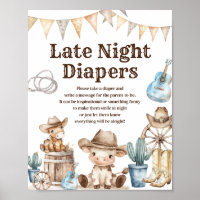 Our Little Cowboy Wild West Late Night Diaper