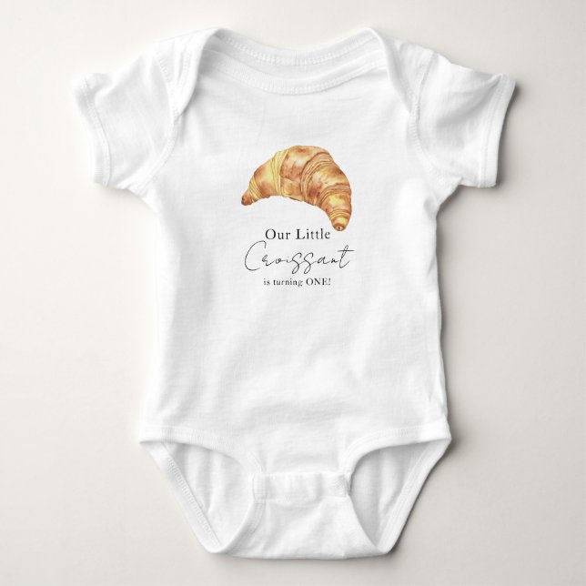 Our Little Croissant 1st Birthday Baby Bodysuit (Front)