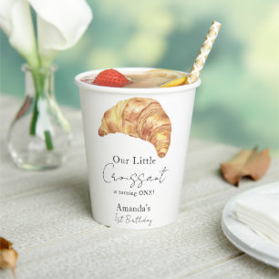 Our Little Croissant 1st Birthday Party Paper Cups