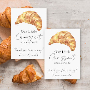 Our Little Croissant 1st Birthday Thank you Card