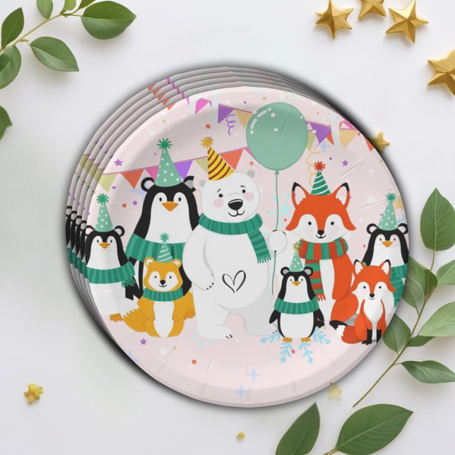 Our Little Cub | Arctic Animals Baby Shower Paper Plates (Creator Uploaded)