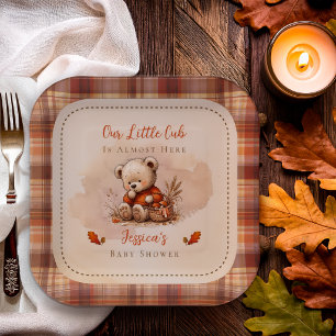 Our Little Cub Fall Teddy Bear Baby Shower Paper Plates